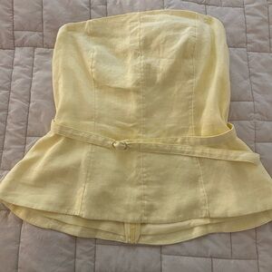 Abercrombie & Fitch Light Yellow Linen Top